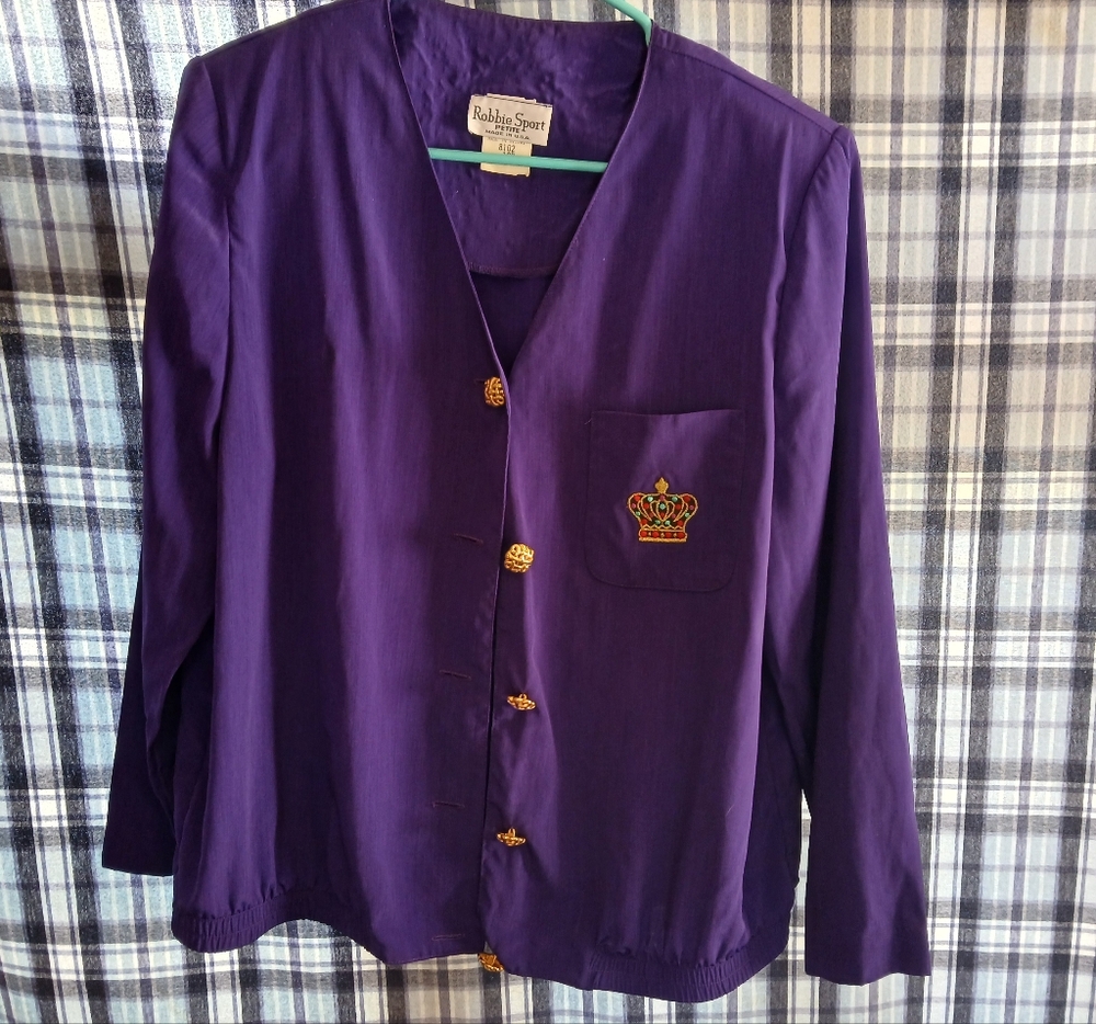 Robbie Sport Petite Vintage Purple Jacket Size 12P